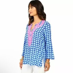 LILLY PULITZER Renato Tunic Top 100% Silk Women XS